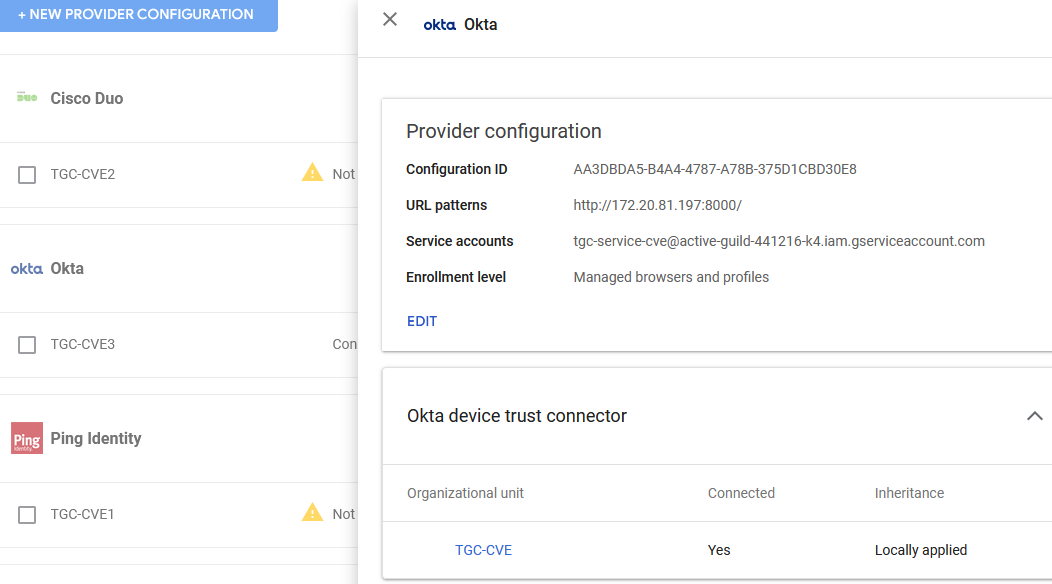 Image 4. Google Enterprise Okta Connector