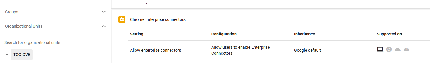 Image 2. Google Enterprise Connectors Configuration